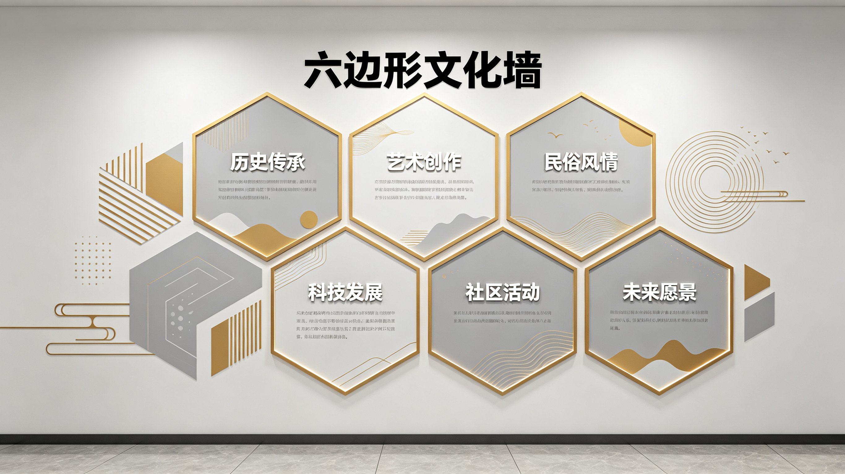 崇阳企业文化墙 | 六边形信息美学